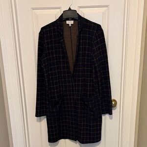 Anthropologie Black and Brown Checkered Blazer